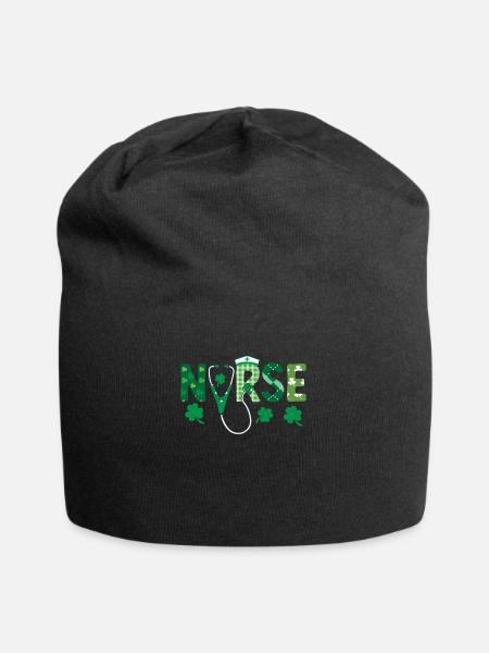 Krankenschwester Stethoskop Medizin Irish - Jersey-Beanie - Schwarz