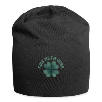 Kiss Me I'm Irish Funny Lucky Shamrock Saint - Jersey-Beanie - Schwarz - Vorne