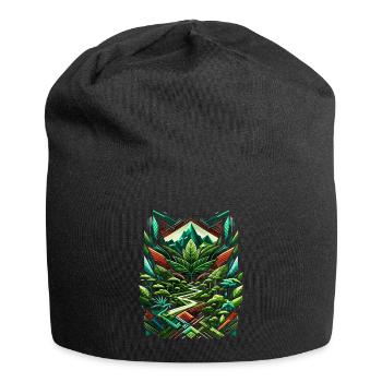 Forêt tropicale abstraite d’Ayahuasca - Bonnet en jersey - noir - Devant