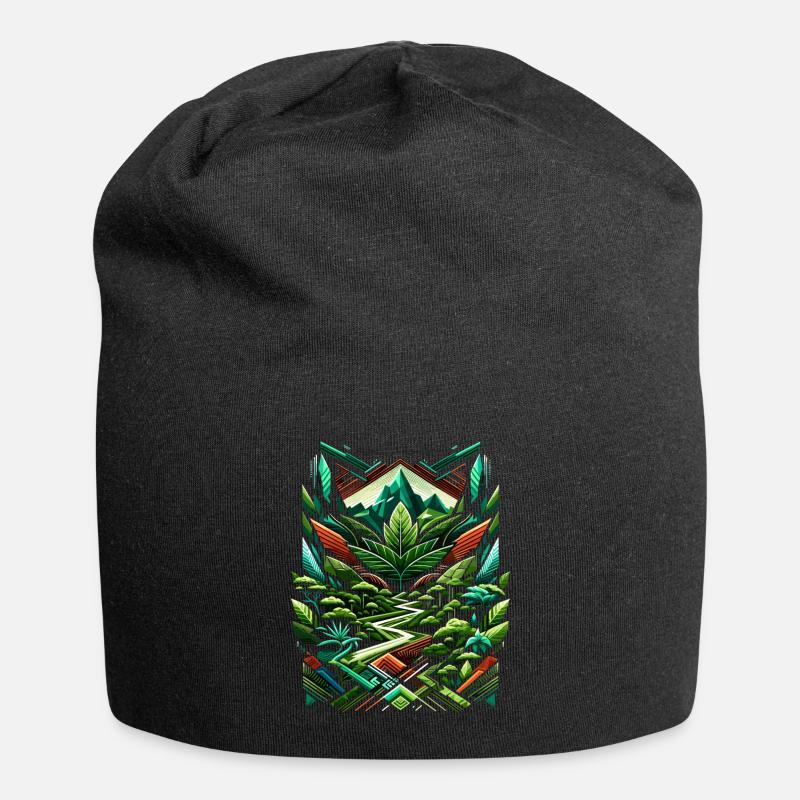 Abstract Ayahuasca Rainforest - Jersey-Beanie - Schwarz