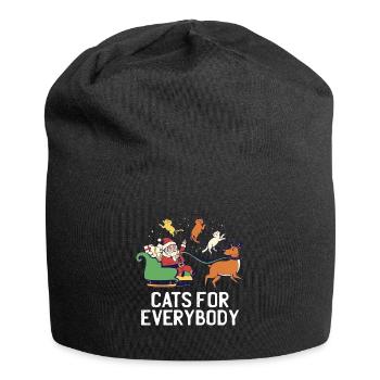 Cats For Everybody Men Kids Women Ugly Christmas C - Jersey Beanie - black - Front