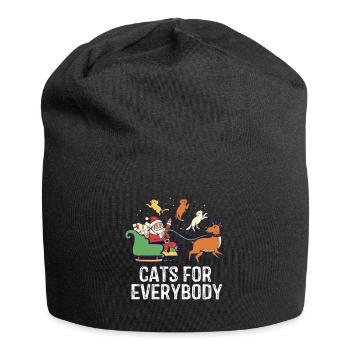 Cats For Everybody Men Kids Women Ugly Christmas C - Jersey Beanie - black - Front