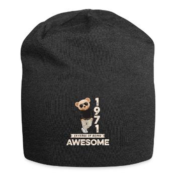 1971 Geburtstag Teddy Bär Being Awesome Orignal - Jersey-Beanie - Anthrazit - Vorne