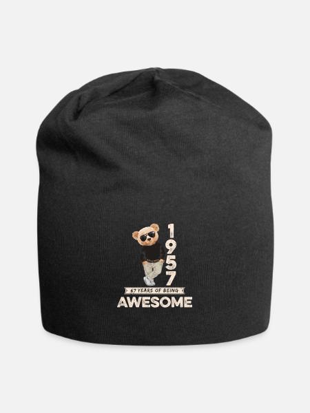 1957 Geburtstag Teddy Bär Being Awesome Orignal - Jersey-Beanie - Schwarz