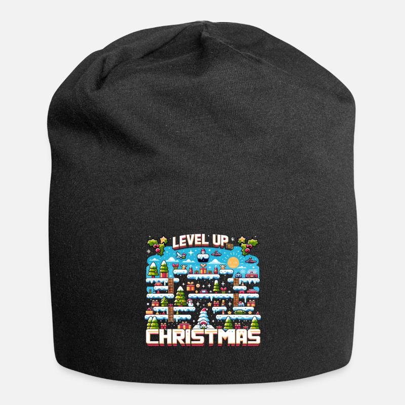 Level Up This Christmas Gamer Controller Holiday - Jersey-Beanie - Schwarz