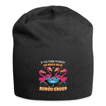If you think I'm crazy flamingo - Jersey Beanie - black - Front