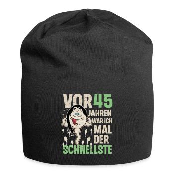 45. Geburtstag 45 Jahre War Ich Mal Der Schnellste - Jersey-Beanie - Schwarz - Vorne