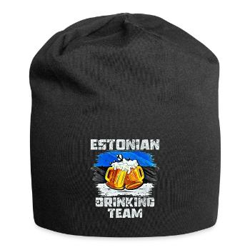 Équipe de beuverie d’Estonie - Bonnet en jersey - noir - Devant