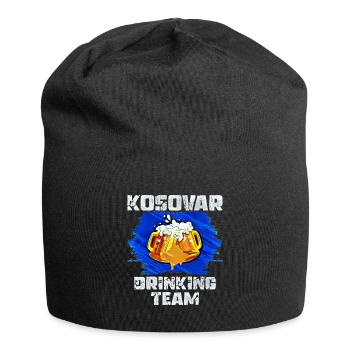 Équipe de beuverie du Kosovo - Bonnet en jersey - noir - Devant