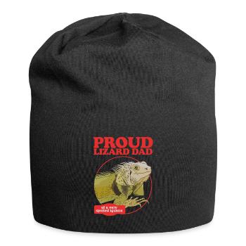 Leguan Dad Reptilien Eidechse Leguane Geschenk - Jersey-Beanie - Schwarz - Vorne