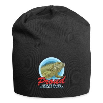 Leguan Dad | Reptilien Eidechse Leguane Geschenk - Jersey-Beanie - Schwarz - Vorne