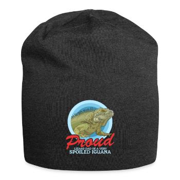 Leguan Dad | Reptilien Eidechse Leguane Geschenk - Jersey-Beanie - Anthrazit - Vorne