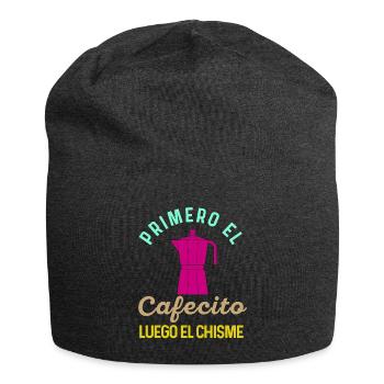 Funny Spanish Shirts Cafecito Cafe Espanol - Jersey Beanie - charcoal grey - Front