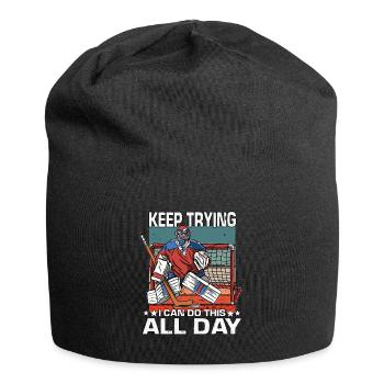 Maillot de joueur de hockey sur glace amusant - Bonnet en jersey - noir - Devant