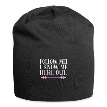 Suivez-moi! Je me connais ici. Danglais - Bonnet en jersey - noir - Devant