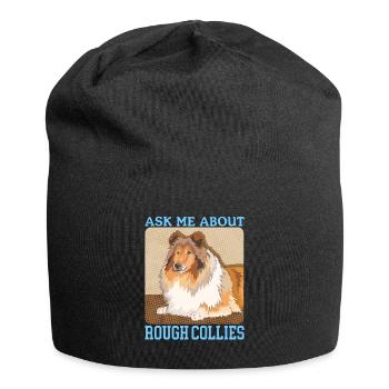 Collie Longhair Collie Dog Rough Collies Gift - Jersey Beanie - black - Front