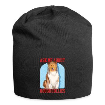 Collie Longhair Collie Rough Collies Dog Gift - Jersey Beanie - black - Front