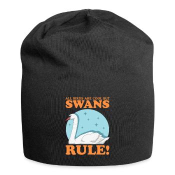 Schwan Schwäne Schwanenliebhaber Geschenk - Jersey-Beanie - Schwarz - Vorne