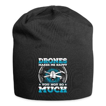 Drones Make me Happy You Not So Much Drone - Jersey Beanie - black - Front