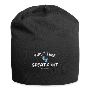 First time Great Aunt 2024 New Baby For Auntie To - Jersey Beanie - black - Front
