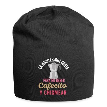 Funny Spanish Shirts Cafecito Cafe Espanol - Jersey Beanie - black - Front