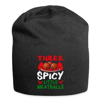 Three Spicy Little Meatballs - Jersey-Beanie - Schwarz - Vorne