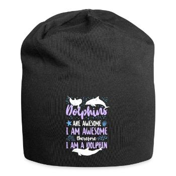 Dolphin Dolphins Are Awesome I Am - Jersey Beanie - black - Front