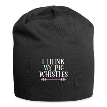 Je pense que mon cochon siffle Denglish - Bonnet en jersey - noir - Devant