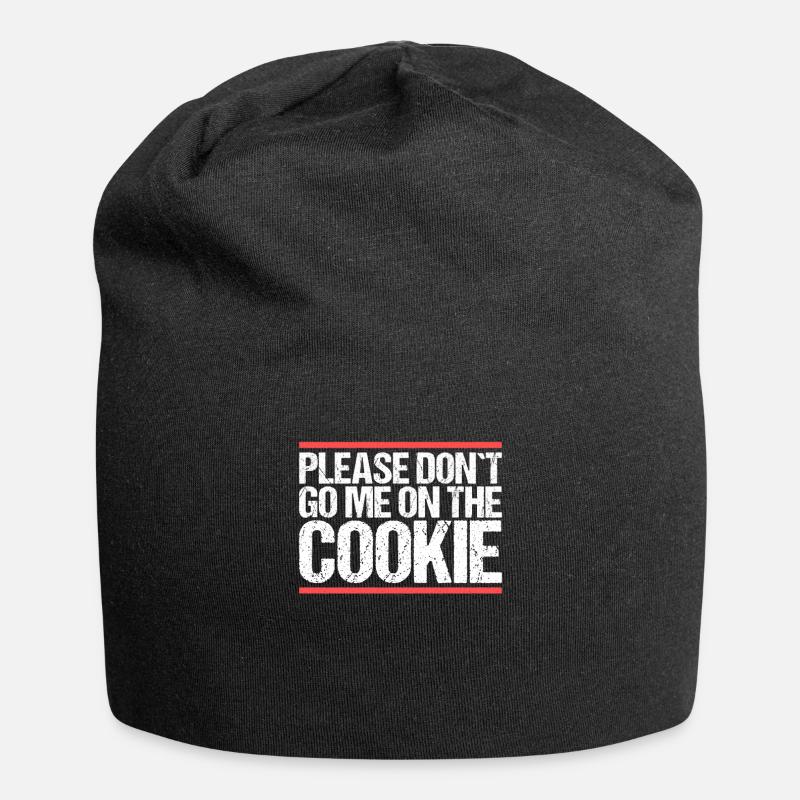Please don´t go me on the Cookie Denglisch - Jersey-Beanie - Schwarz