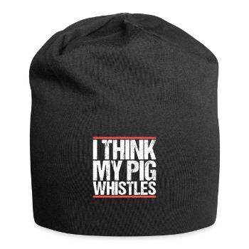 Je pense que mon cochon siffle Denglish - Bonnet en jersey - noir - Devant