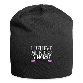 I believe me kicks a horse Denglisch - Jersey Beanie - black - Front