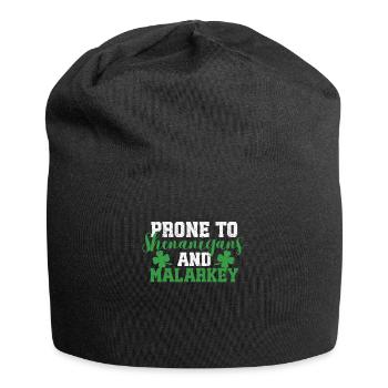 Anfällig für Blödsinn und Unfug St. Patricks Day - Jersey-Beanie - Schwarz - Vorne