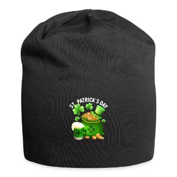 Boire de la bière Joyeux St Patrick’s Day Shamrock - Bonnet en jersey - noir - Devant