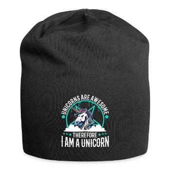 Les licornes sont géniales, donc je suis une licorne - Bonnet en jersey - noir - Devant
