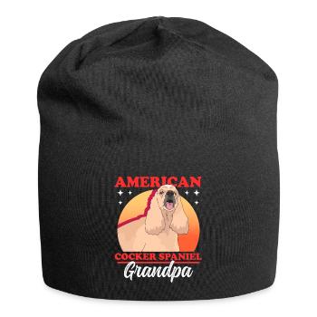 American Cocker Spaniel grand-père chiens cadeau - Bonnet en jersey - noir - Devant
