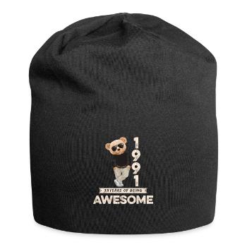 1991 Geburtstag Teddy Bär Being Awesome Orignal - Jersey-Beanie - Schwarz - Vorne