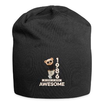 1986 Geburtstag Teddy Bär Being Awesome Orignal - Jersey-Beanie - Schwarz - Vorne