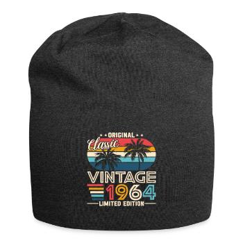 1964: Zeitlose Eleganz - Jersey-Beanie - Anthrazit - Vorne