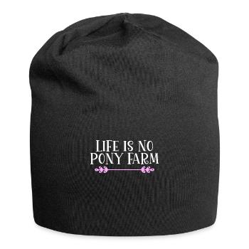 Life is no Pony Farm Denglish - Jersey Beanie - black - Front