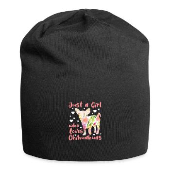 Chihuahua dog dog school dog owner gift - Jersey Beanie - black - Front