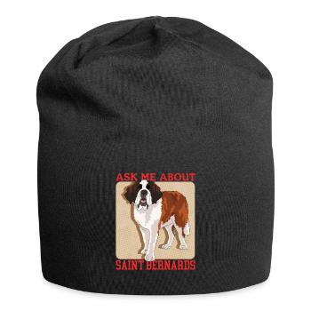 Bernhardiner Hunde St. Bernhardshund Geschenk - Jersey-Beanie - Schwarz - Vorne