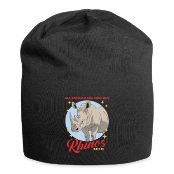 Rhino Rhinoceros Rhinos Gift - Jersey Beanie - black - Front