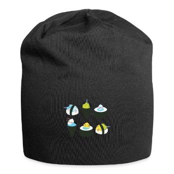 Perruche mignonne Sushi Japon Kawaii - Bonnet en jersey - noir - Devant