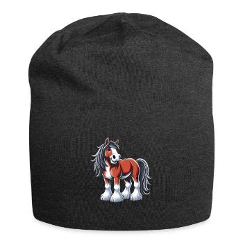 Draught Horse Lovers Giant Horse Breed Clydesdale - Jersey Beanie - charcoal grey - Front