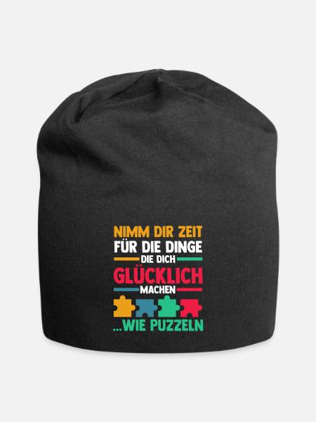 Puzzlefan Puzzler Puzzleteile Puzzle - Jersey-Beanie - Schwarz