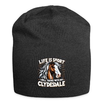 Draught Horse Lovers Giant Horse Breed Clydesdale - Jersey Beanie - charcoal grey - Front