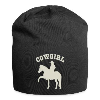 Reitsilhouette Einfach Stilvoll - Jersey-Beanie - Schwarz - Vorne