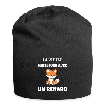 petit renard - Bonnet en jersey - noir - Devant