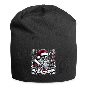 Merry Christmas Creepy Goth Santa Pajama - Jersey Beanie - black - Front