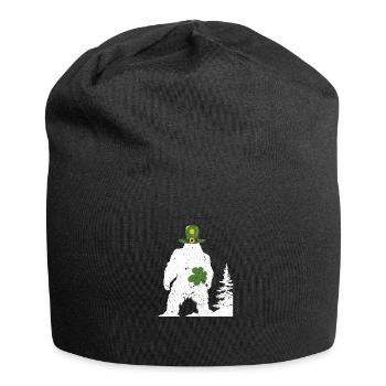 Irlandais Bigfoot Sasquatch Shamrock Drôle - Bonnet en jersey - noir - Devant